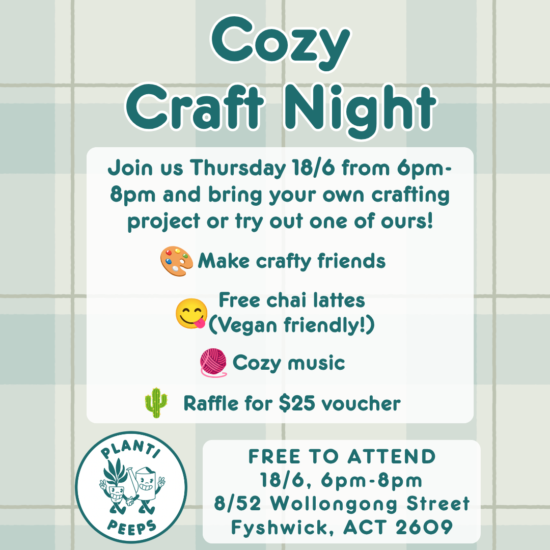 Cozy Craft Night - Free Event 18/6 6pm-8pm
