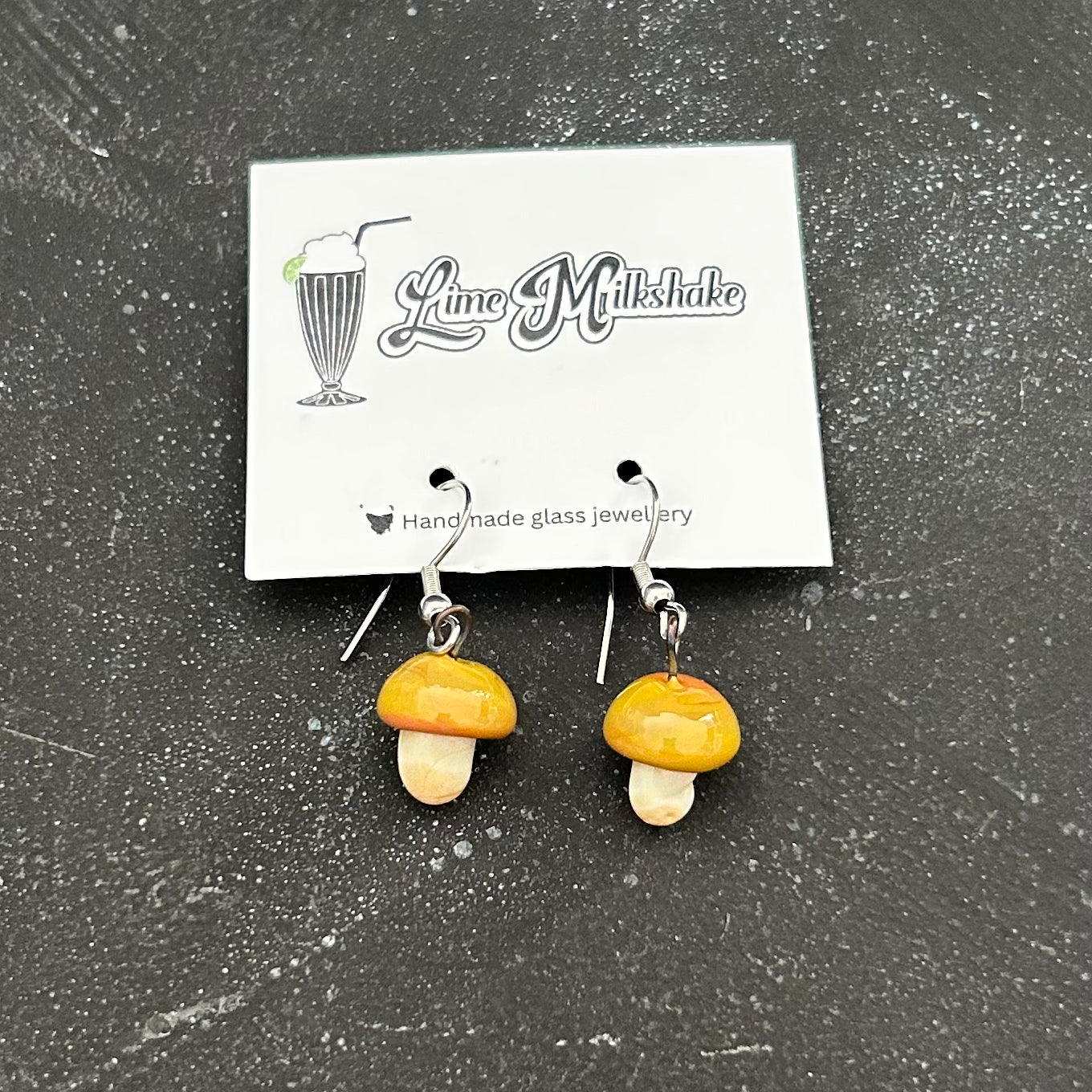 Glass Mushroom Earrings by Lime Milkshake
