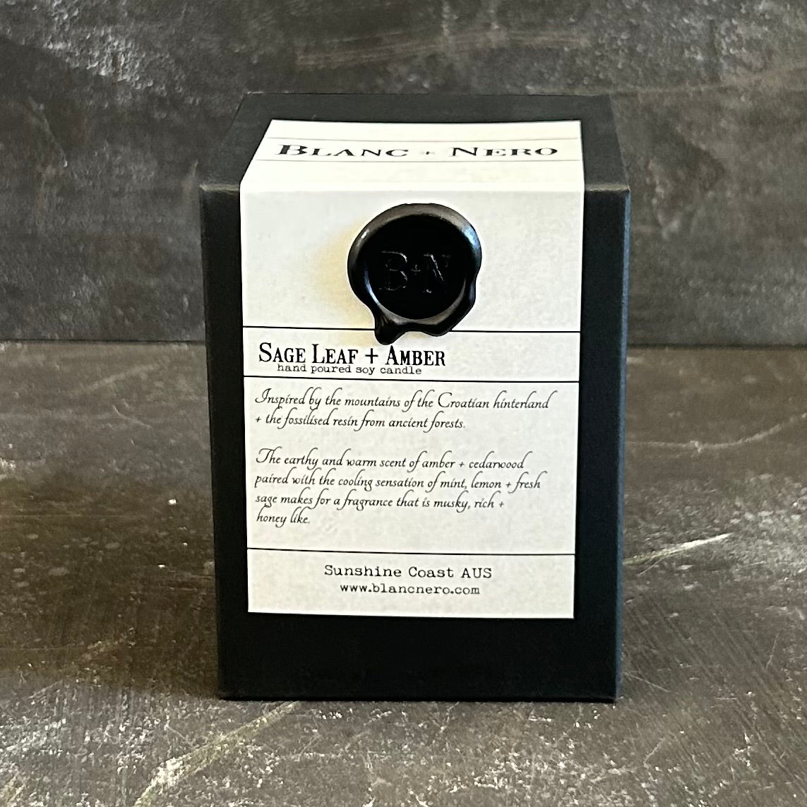 Sage Leaf + Amber Candle by Blanc + Nero