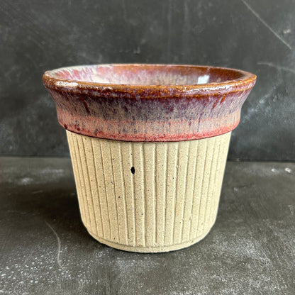 Semi-Glazed Burnt Cream Pot by Nipots 13cm
