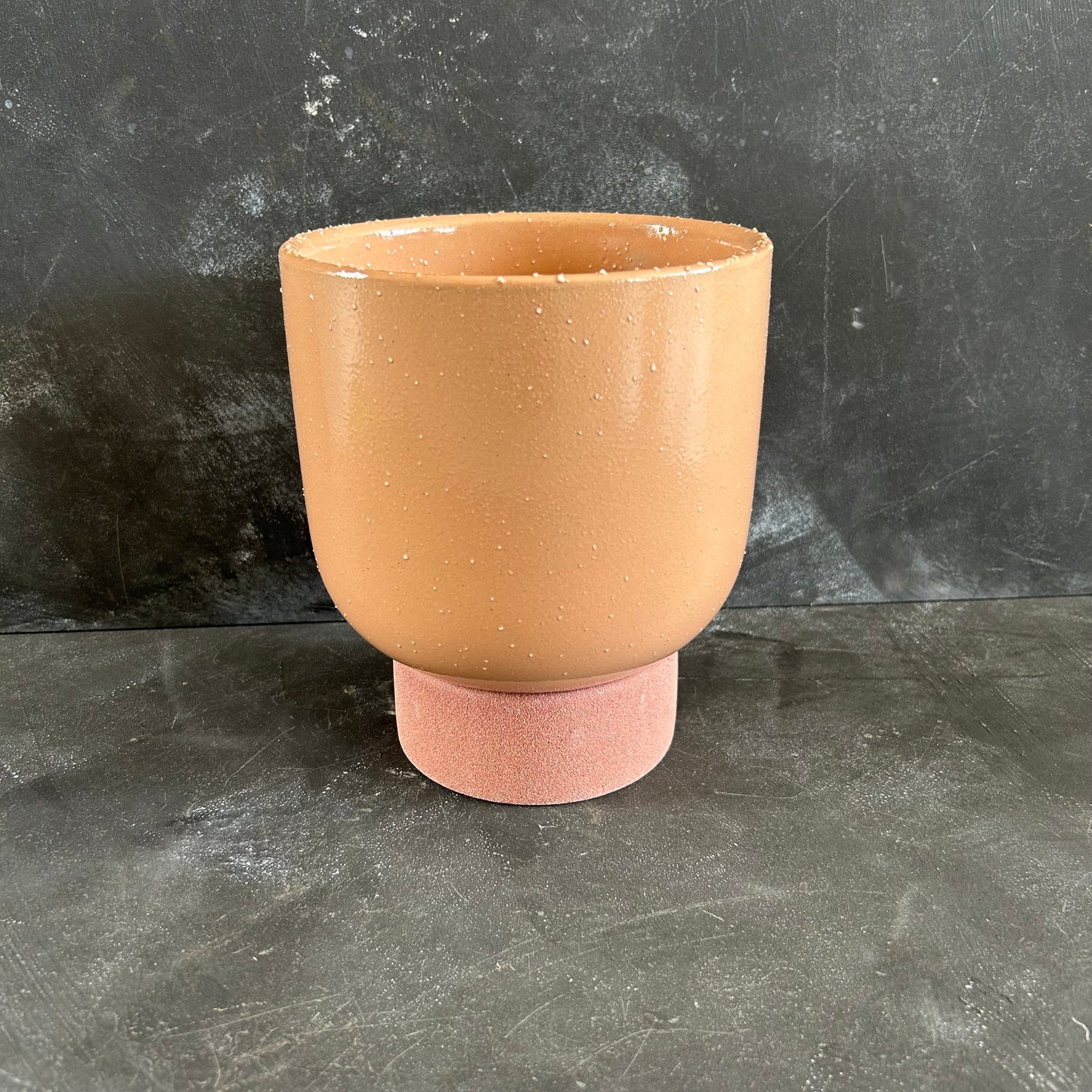 Terracotta + Glazed Pot/Saucer