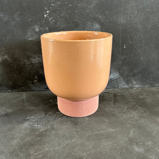 Terracotta + Glazed Pot/Saucer